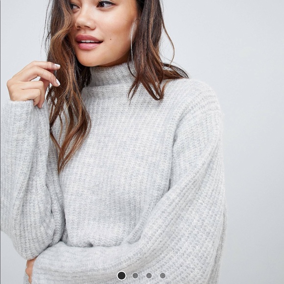 Bershka Chunky Ribbed Roll Neck Sweater 